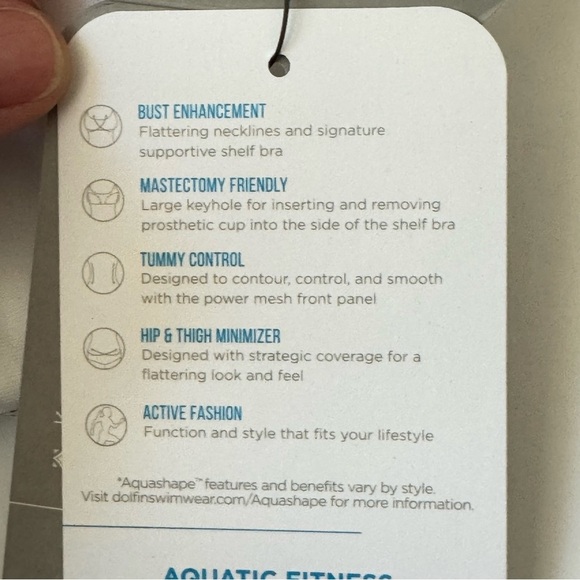 NWT DOLPHIN Aquashape Blue Wrap Front One Piece Swimsuit Size 8 Navy Capri Blue - Picture 3 of 16